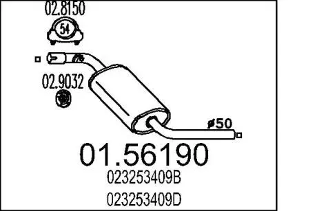 0156190 Резонатор MTS підбір по vin на Brocar
