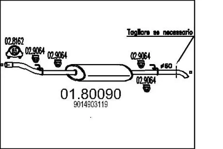 0180090 Резонатор MTS подбор по vin на Brocar