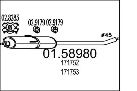 0158980 Резонатор MTS підбір по vin на Brocar
