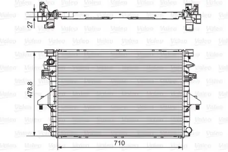 701654 Радіатор охолодження VW Multivan V/T5 2.0TSI/TDI/BiTDI 03- VALEO підбір по vin на Brocar