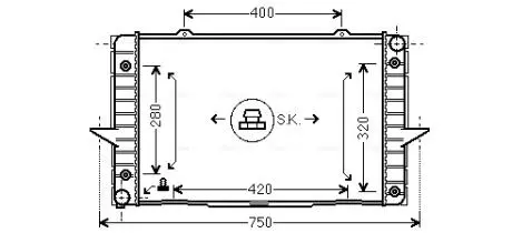 VO2093 Радиатор AVA COOLING підбір по vin на Brocar
