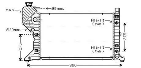 MSA2343 Радіатор охолодження MB Sprinter 208-416CDI (АКПП) AVA COOLING підбір по vin на Brocar