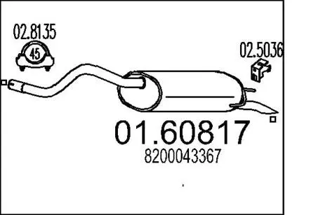 0160817 Глушник MTS підбір по vin на Brocar