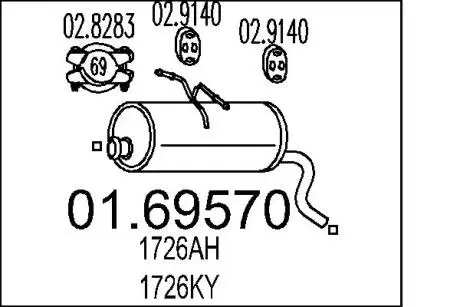 0169570 Глушник MTS підбір по vin на Brocar