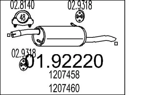 0192220 Глушник MTS підбір по vin на Brocar