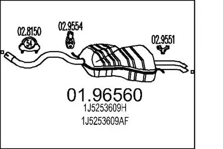 0196560 Глушник MTS підбір по vin на Brocar