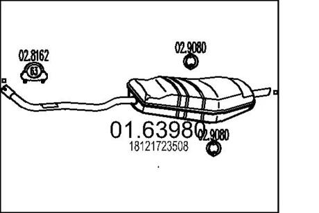0163980 Глушник MTS підбір по vin на Brocar