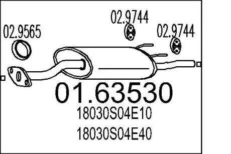 0163530 Глушник MTS підбір по vin на Brocar