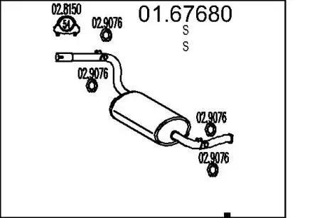 0167680 Глушник MTS підбір по vin на Brocar