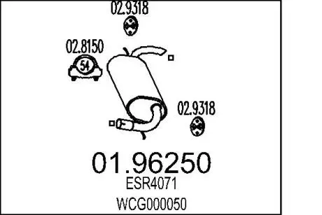 0196250 Глушник MTS подбор по vin на Brocar