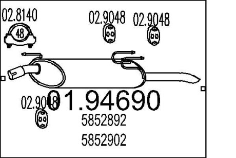 0194690 Глушник MTS підбір по vin на Brocar