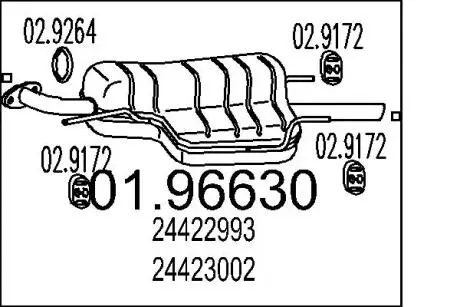 0196630 Глушник MTS подбор по vin на Brocar