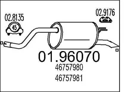 0196070 Глушник MTS підбір по vin на Brocar