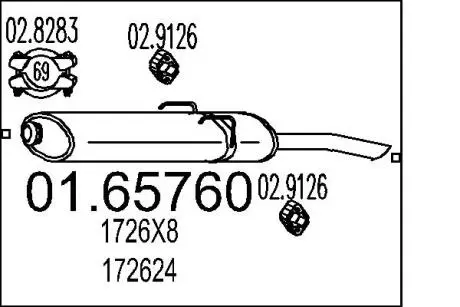 0165760 Глушник MTS подбор по vin на Brocar