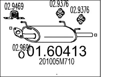 0160413 Глушник MTS підбір по vin на Brocar