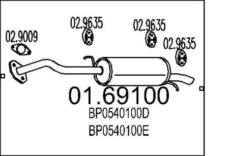 0169100 Глушник MTS подбор по vin на Brocar
