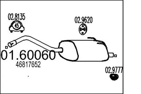 0160060 Глушник MTS підбір по vin на Brocar