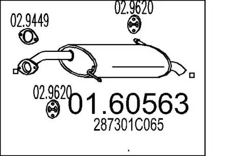 0160563 Глушник MTS підбір по vin на Brocar