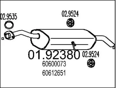 0192380 Глушник MTS підбір по vin на Brocar