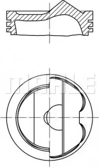 028PI00124000 Поршень (cyl. 1-3) MAHLE / KNECHT підбір по vin на Brocar