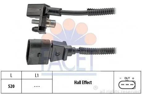 90443 Датчик коленвала Skoda Fabia 1.4 16V 00-07/ VW Golf IV 1.6 16V 00-05 FACET подбор по vin на Brocar