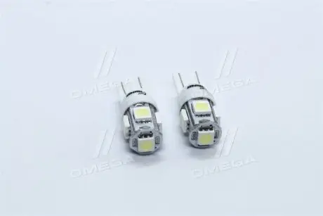 TP214T1012V Лампа LED б / ц габарит і панель приладів T10 5SMD W5W 12V WHITE 2шт. блістер <TEMPEST> TEMPEST підбір по vin на Brocar