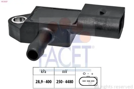 103327 Датчик давления выхлопных газов Golf/Passat/Caddy/T6/Crafter 1.6/2.0TDI 12- FACET підбір по vin на Brocar