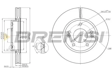 CD7619V Тормозной диск перед. Ceed/Carens III/Magentis/Sportage/Tucson 04- (280x26) BREMSI подбор по vin на Brocar