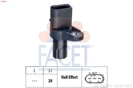 90473 Датчик коленвала BMW 1(E87)/ 3(E46/E90)/ 7(E65)/ X3(E83) 1.6-3.0 00-13 FACET подбор по vin на Brocar
