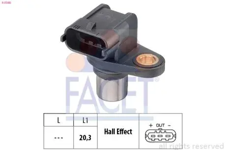 90346 Датчик розподілвалу Opel ASTRA G,COMBO,CORSA B,CORSA C, 1.0/1.2/1.4 96- FACET підбір по vin на Brocar