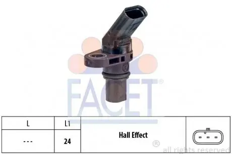 90773 Датчик оборотов (КПП) Fabia 14-/Octavia 06-/Caddy 10-/Golf/Passat 11- FACET подбор по vin на Brocar