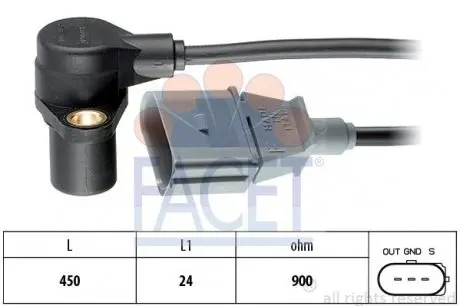 90205 Датчик коленвала VW Passat / Audi A4/A6 / Skoda Octavia 1.8-3.0 96-10 FACET подбор по vin на Brocar