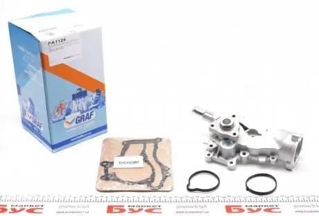 PA1124 Помпа воды Opel Astra J/Insignia A/Zafira C/Meriva B 1.4 09-/Corsa D 1.2-1.4 09-14 (B/B) (6 лоп) GRAF подбор по vin на Brocar