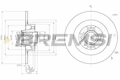 CD7570S Тормозной диск зад. Reanult Scenic II/Megane II 03- (270x10) (+ABS) BREMSI подбор по vin на Brocar