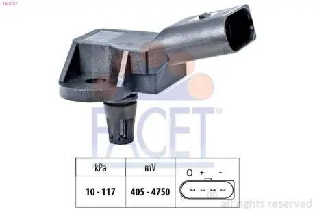 103157 Датчик давления наддува (4 конт.)A4/A6/Q7/FABIA/OCTAVIA 1.2-6.3 03- FACET подбор по vin на Brocar