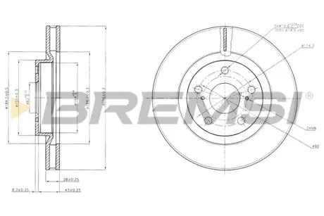 CD7646V Тормозной диск перед. Camry V4/V5/RAV4 III/IV/Auris 06- (296x28) BREMSI подбор по vin на Brocar