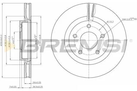 CD7589V Тормозной диск перед. Qashqai/Juke/X-Trail/Kaleos I 07- (295x26) BREMSI подбор по vin на Brocar
