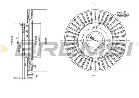 CD7072V Гальмівний диск перед. Fiesta IV/V/Focus -04/Fusion -12 (258x22) BREMSI підбір по vin на Brocar