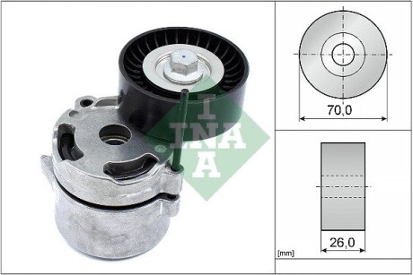 534071110 Натяжник ременя генератора Subaru Forester/Impreza/Legacy 2.0/2.5 AWD 11- INA підбір по vin на Brocar