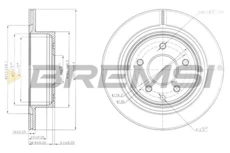 CD7579V Тормозной диск зад. Qashqai/X-Trail/Leaf/Kaleos I 01- (292x16) BREMSI підбір по vin на Brocar