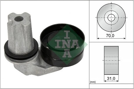 534069410 Натяжник ременя генератора Land Rover Discovery/Range Rover 2.7 TD 04-18 INA підбір по vin на Brocar