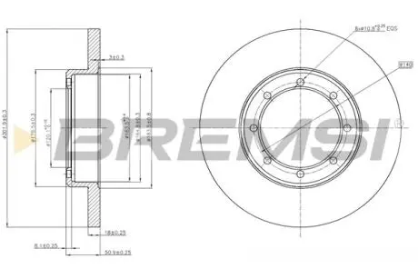 CD7977S Гальмівний диск зад. Master / Movano 2.3 dCi / CDTI 10 - (спарка) BREMSI підбір по vin на Brocar