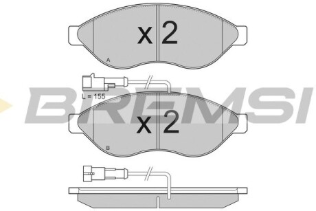 BP3285 Тормозные колодки перед. Jumper/Ducato/Boxer 06- (1.1-1.5t) BREMSI подбор по vin на Brocar