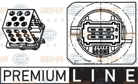 9ML351332271 Реостат вентилятора обігрівача 206 98- (Premium Line! OE) BEHR підбір по vin на Brocar