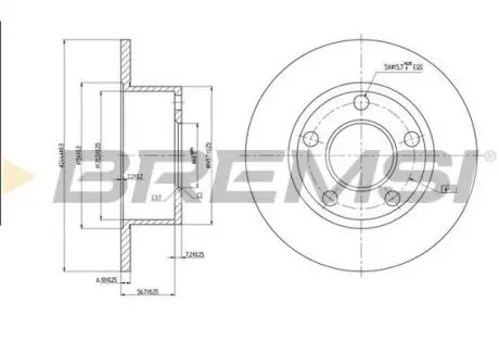 CD6321S Гальмівний диск зад. Passat B5/Audi 100/A6 -05 (245x10) BREMSI підбір по vin на Brocar