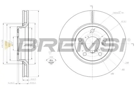 CD7756V Тормозной диск перед. Avensis/Auris/Verso 07- (295x26) BREMSI подбор по vin на Brocar