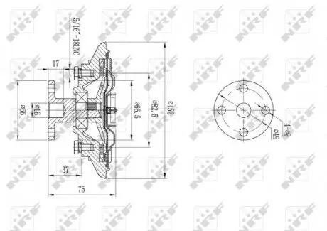 49592 Муфта вентилятора Jeep Cherokee 2.1-4.2 83-01/2.5CRD 4x4 01-08 NRF подбор по vin на Brocar