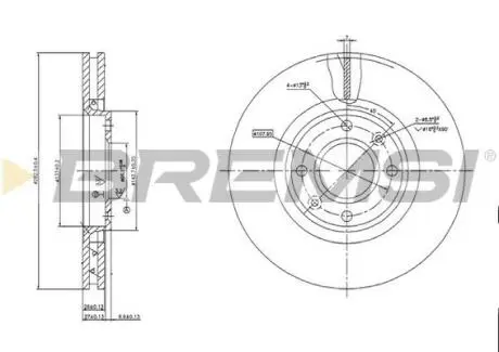 CD7152V Тормозной диск перед. Berlingo/Partner 08- (283x26) BREMSI подбор по vin на Brocar