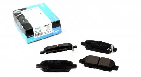 KBP6517 Колодки гальмівні (задні) Nissan Juke/X-Trail 01-/Qashqai 1.5dCi-3.5 08- (Akebono) KAVO підбір по vin на Brocar