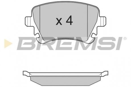 BP3130 Тормозные колодки зад Caddy III/Golf V/Audi A4 03- BREMSI подбор по vin на Brocar